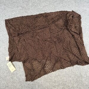 Coldwater Creek Shawl Wrap Womens One Size Brown Rosario Crochet Knit Scarf